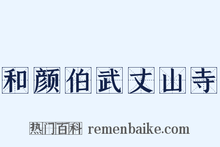 和颜伯武丈山寺是什么意思的图片